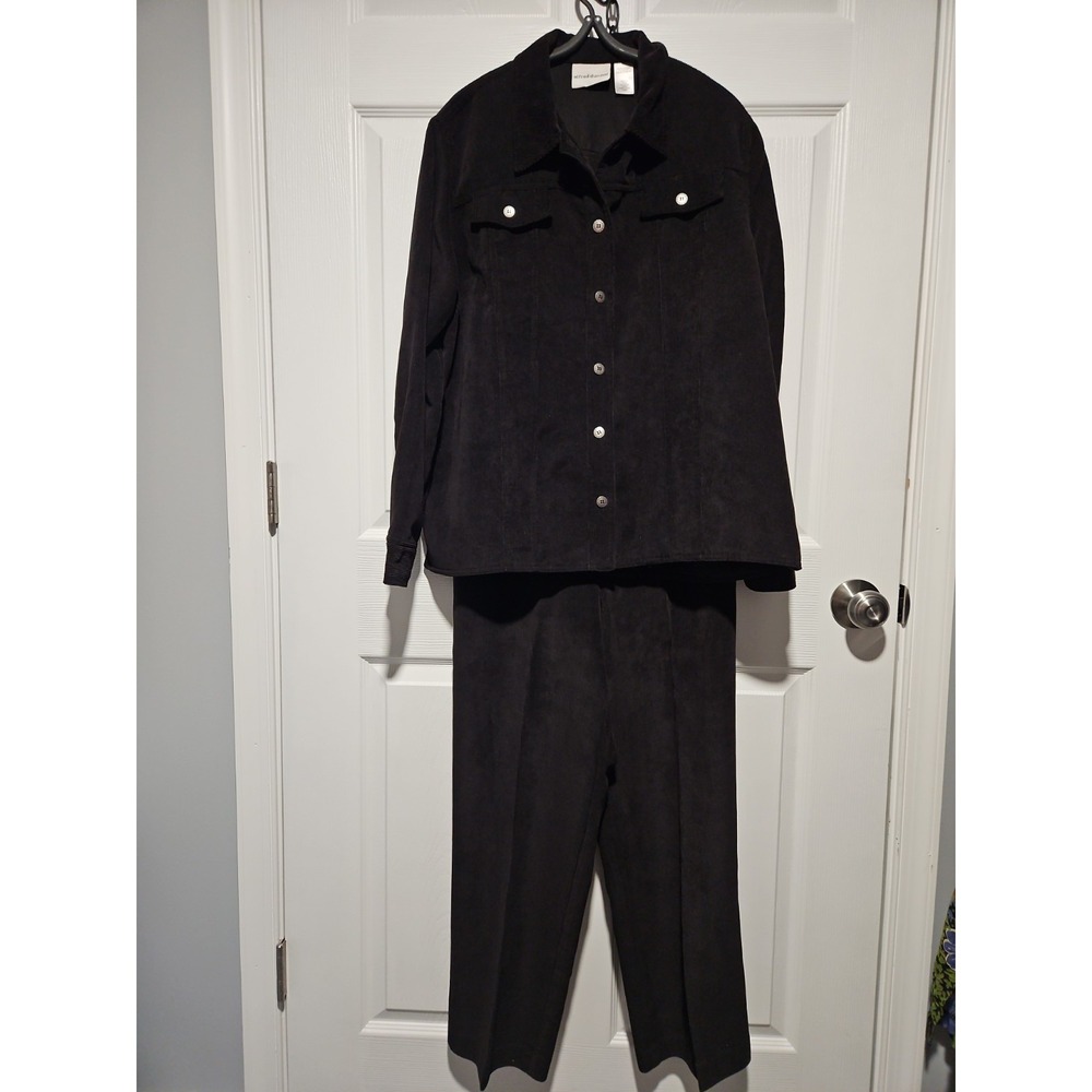 90s Alfred Dunner Corduroy Set Black Jacket 14 Pants 12P Mixed Size Lot